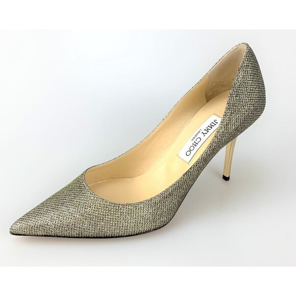 NIB Jimmy Choo Agnes Light Bronze Glitter Pumps Size 39.5 - Picture 3 of 11